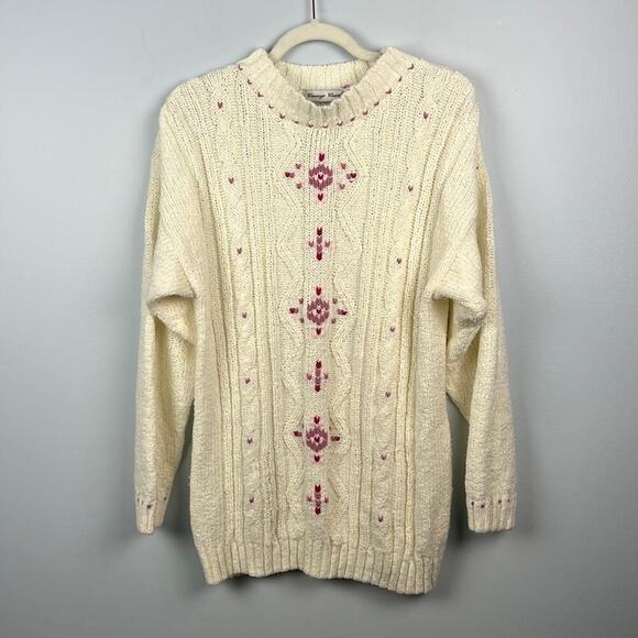 Vintage Carriage Court longline mock neck heart detail knit sweater - Picture 1 of 7